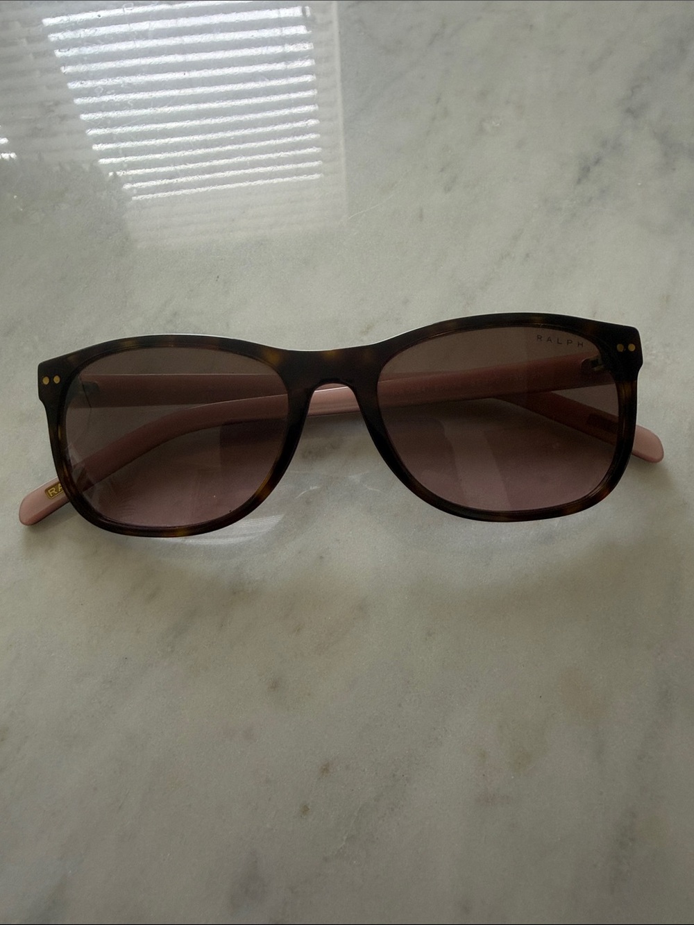 Ralph Lauren Tortoise Frame Sunglasses with Pink Tint